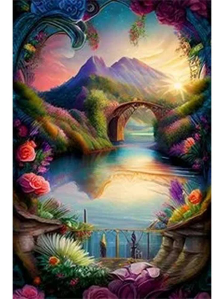 5D DIY Landscape Diamond Painting New Series Dreamy Fairy Scenery Full Mosaic Embroidery Cross Wall Art Gift Decoration