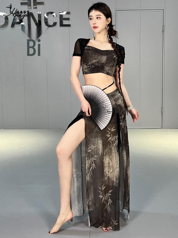 2025 Damen Bauchtanz Übungsoutfit: Neuer Stil Sommer Anfänger Orientalisch Sexy Langes Kleid Set
