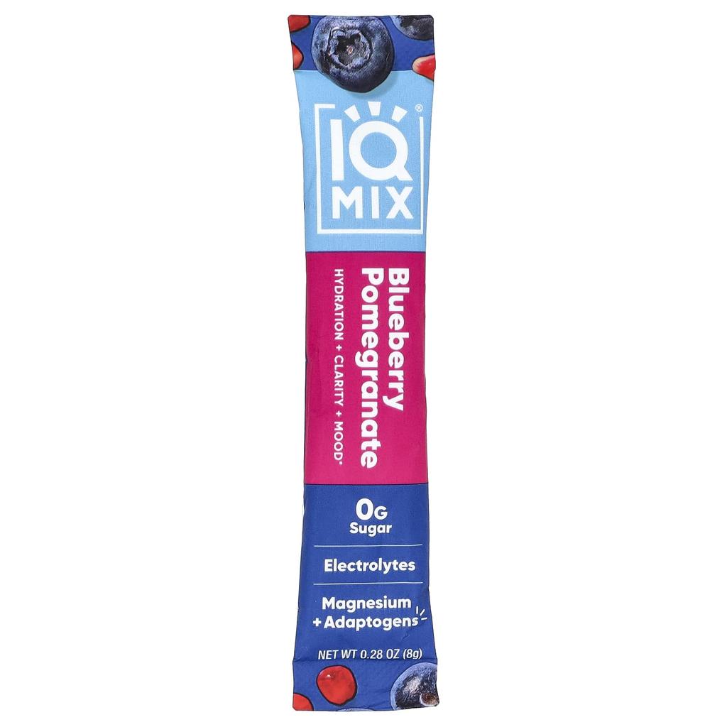 IQBAR, IQMIX®, Hydration + Clarity + Mood Boost Mix, Blueberry Pomegranate Flavor, 20 Bars, 8g (0.28oz) Each
