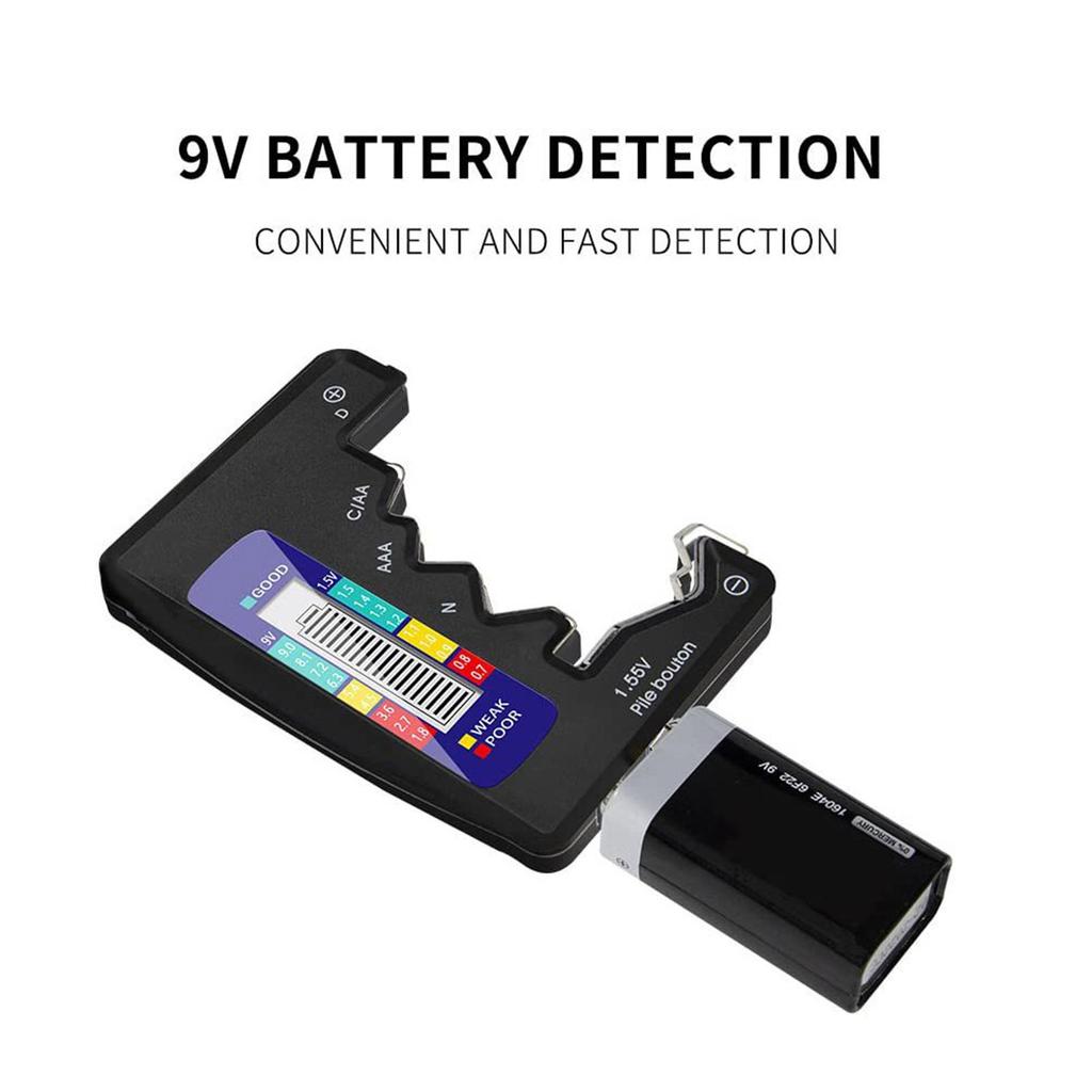 Digital Battery Tester LCD Display AA/AAA/9V/1.5V Button Cell Battery Capacity Check Detector Power Bank Detector Tool