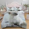 White Cat King Queen Duvet Cover Kawaii Pet Kitty Bedding Set For Kids Teens Adults Family Animal 2/3pcs Polyester Quilt Cover