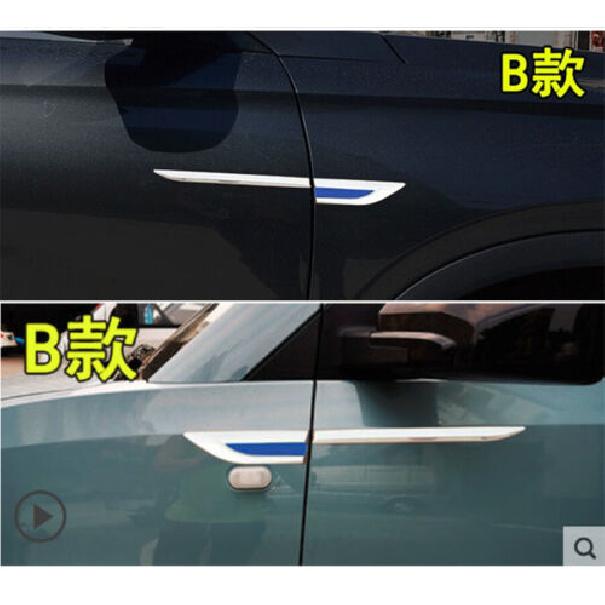 Car Fender Trim Mirror Polishing Stainless Steel Chrome+Blue Decoration Cover