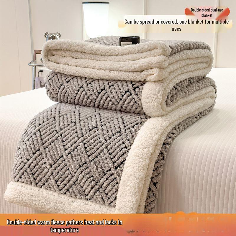 G5Z Warme Winter-Doppelseitige Fleecedecke mit Verdicktem Milchvelours und Lammwolle