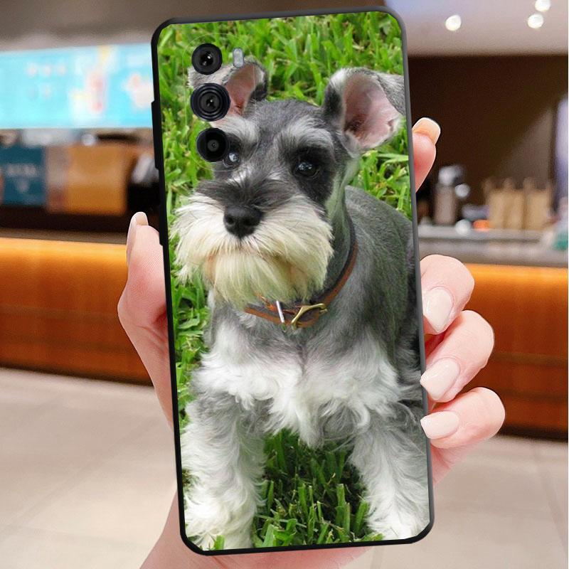 Phone Case For Motorola Edge 50 40 Pro 60 50 40 30 Ultra Neo Fusion Moto G85 G72 G53 G54 G84 G13 G32 Schnauzer Puppy Dog Art