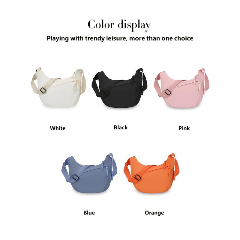 Simple Solid Color Large-capacity Durable Nylon Messenger Bag