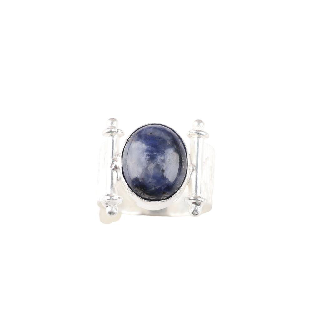 Natural Sodalite Gemstone 925 Sterling Silver Jewelry Handmade Ring Gift For Her RR-22-25