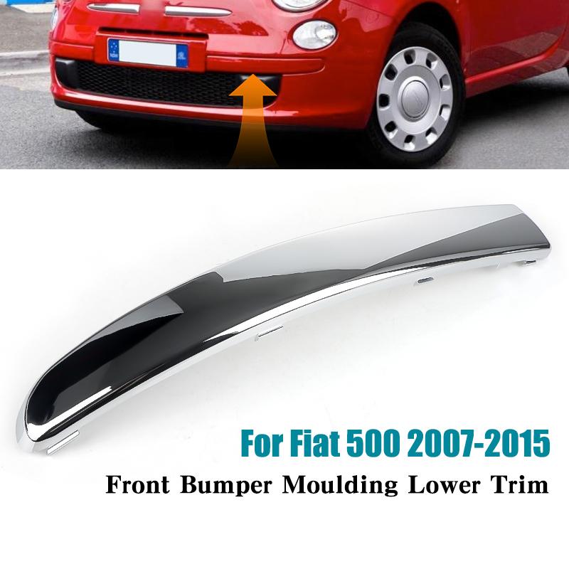 735455056 /735455057 Chrome Sliver Front Bumper Moulding Lower Trim For Fiat 500 2007-2015 Chromium Bumper Lower Trim Cover