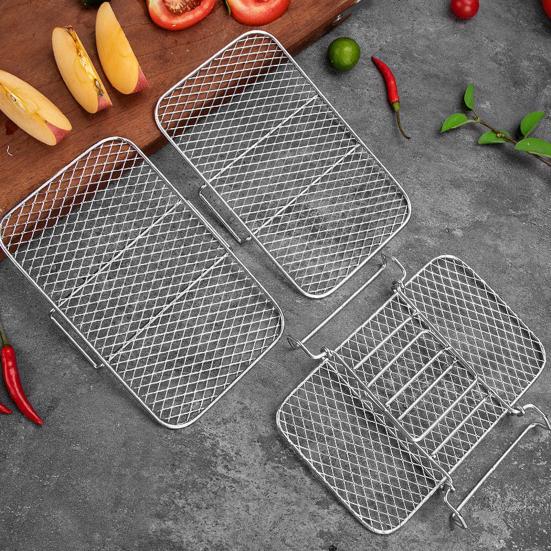 Stainless Steel Grilling Rack Stand for Ninja Air Fryer BBQ Grill Accessories Multifunctional 3-Layer Dehydrating Rack
