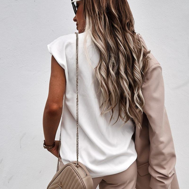 2026 Spring/Summer New Wish Solid Color V-Neck Short Sleeve T-Shirt Women's Clothing