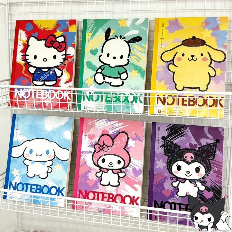 Watercolor Sanrio B5 Notebook Cartoon Anime  Kuromi Learning Book Drawing Booklet Horizontal Notebook Children'S Gift