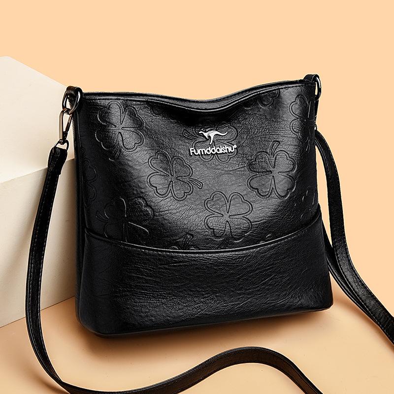 Nová kolekce Měkká kožená taška typu bucket pro ženy - Texturovaná embosovaná Velká kapacita Nastavitelná taška přes rameno a crossbody