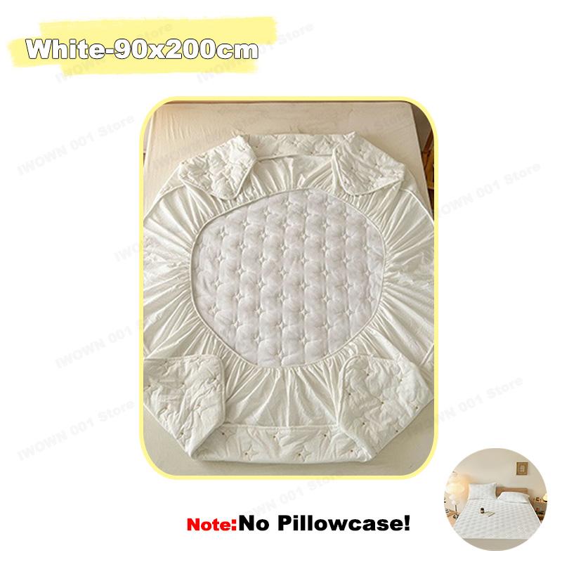

Breathable Waterproof Cotton Fitted Sheet Anti Bacterial Anti Mite Mattress Protector Soft Washable Bed Cover 90*200cm/150*200cm 200cm