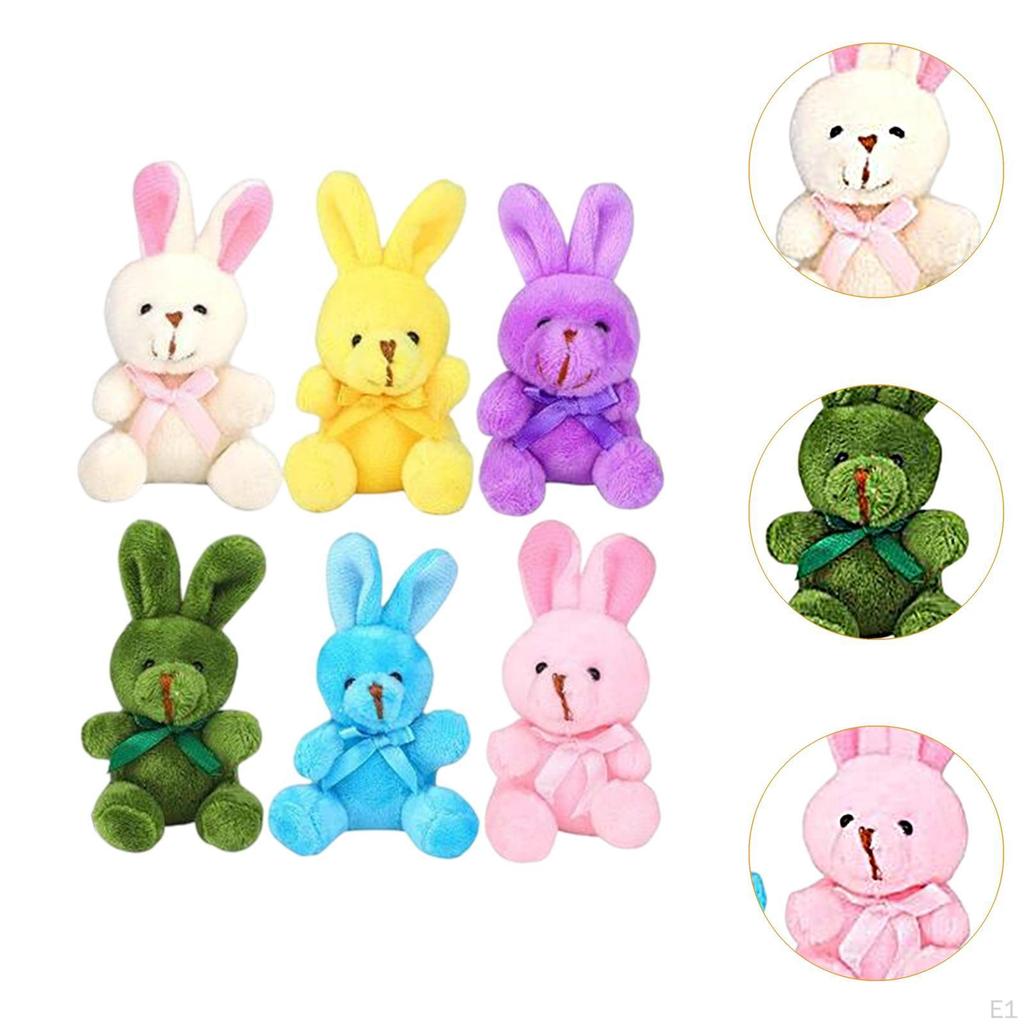 Plush Bunny Toy Set Basket Stuffers Easter Decoration Stuffed Animals Rabbits Egg Fillers for