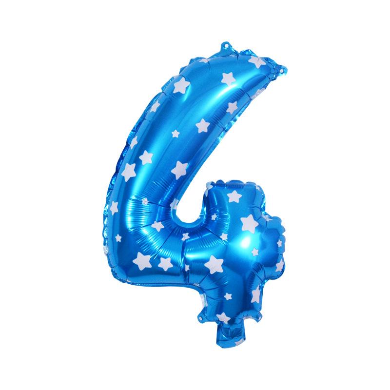 Small Digital Balloon 16-Inch Us Version Of Thin Body Decoration Birthday Party Aluminum Film Balloon Digital Balloon