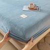Autumn and Winter A-Class Milk Velvet Bed Sheet Solid Warm Cozy Mattress Protective Cover Bed Linen Protector Fitted Sheet Winter Keep Warm