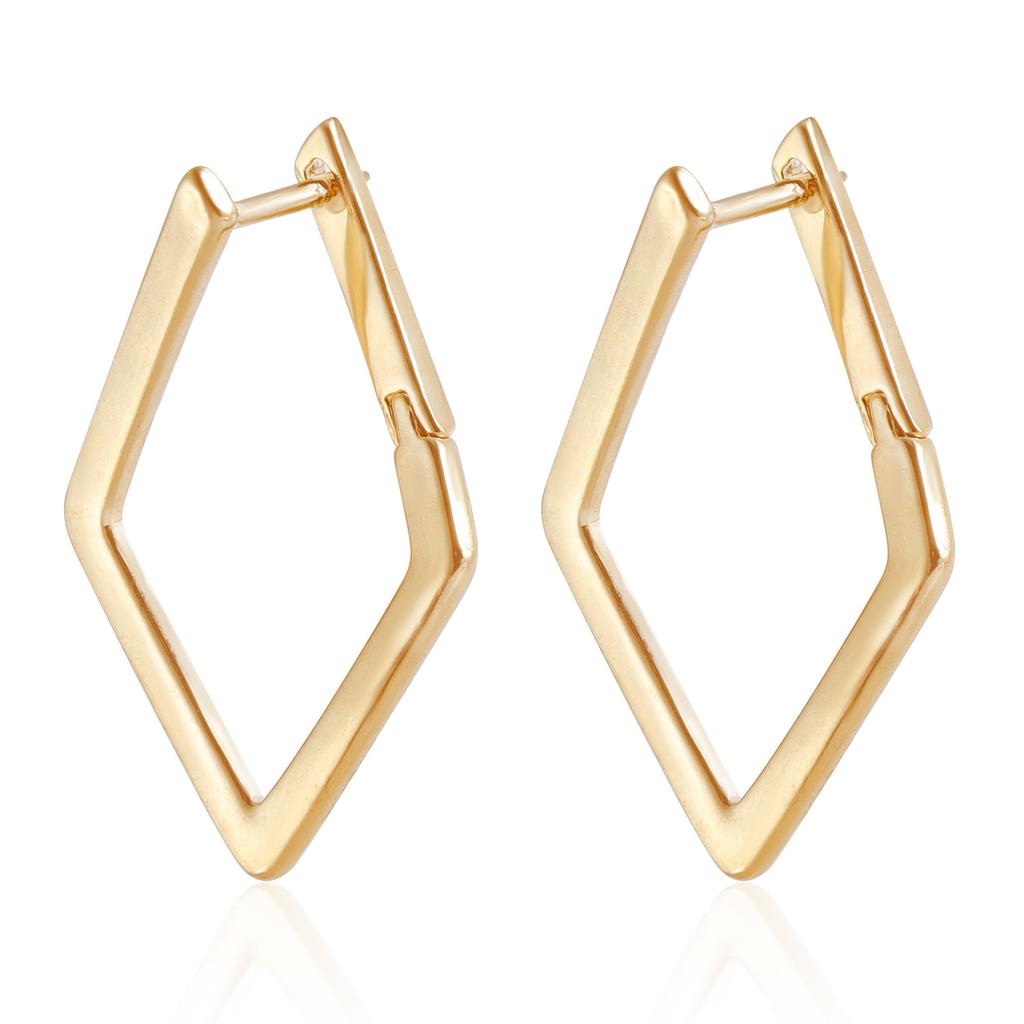 Cross-Border Jewelry, Korean Version Of Women'S Earrings, Simple Geometric Quadrilateral Design Studs, Niche Rhombus Earrings