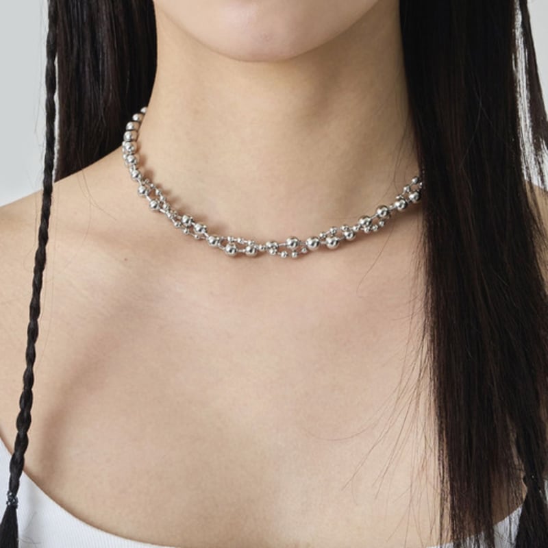 

cozywaveclub TWIST NECKLACE_SILVER SILVER