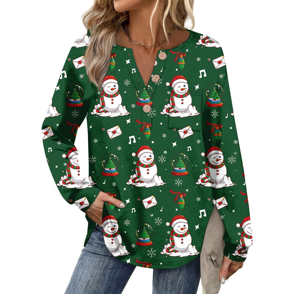 Women's Retro Printed Fashionable Long-sleeved Top