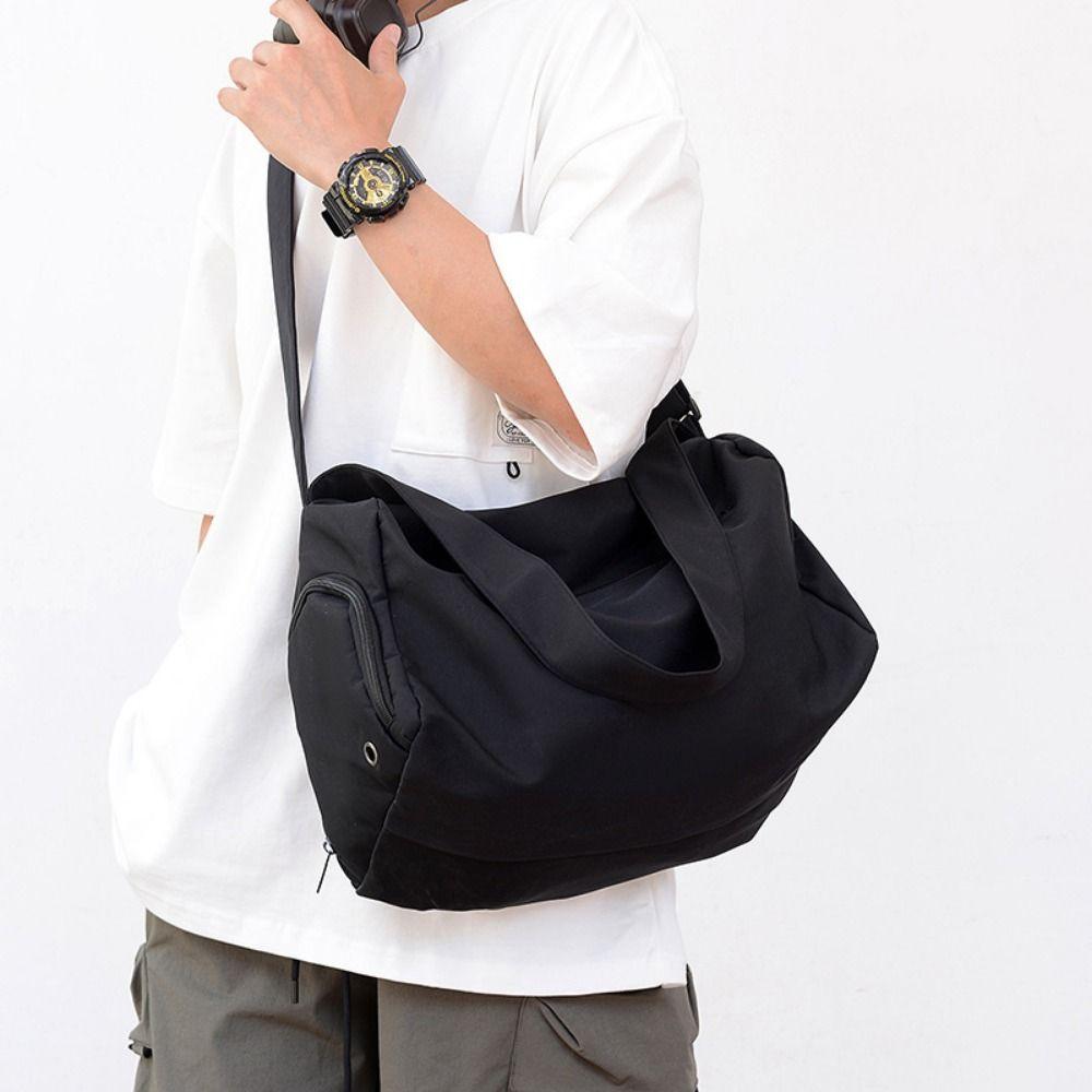 Solid Color Sports Shoulder Bag Canvas Gym Fitness Bag Fashionable Luggage Bag  Yoga