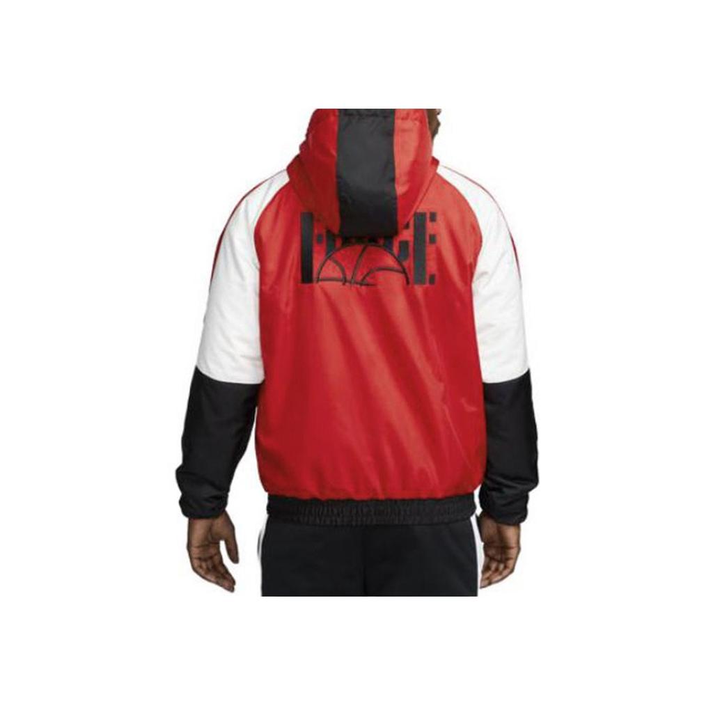Nike Color Block Hooded Thick Single Breasted Cotton Jacket Men jackets University-Red DQ6199-657