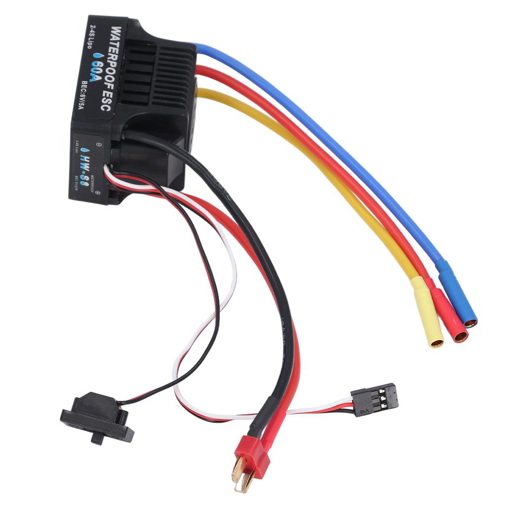 RC Car ESC 60A Waterproof Brushless Remote Control Car Electronic Speed Controller Replacement