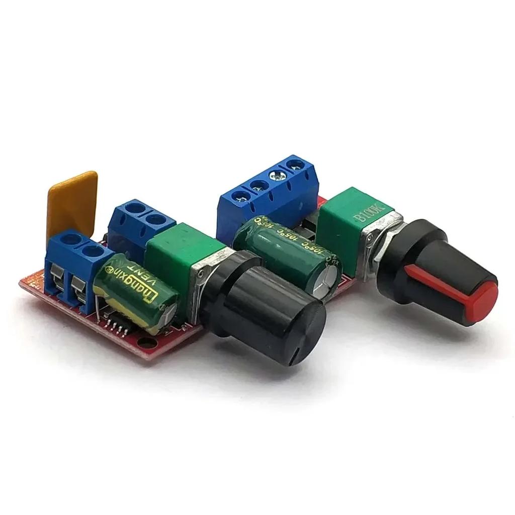 Mini 5A 90W PWM 12V DC Motor Speed Controller Module DC-DC 4.5V-35V Adjustable Speed Regulator Control Governor Switch 24V
