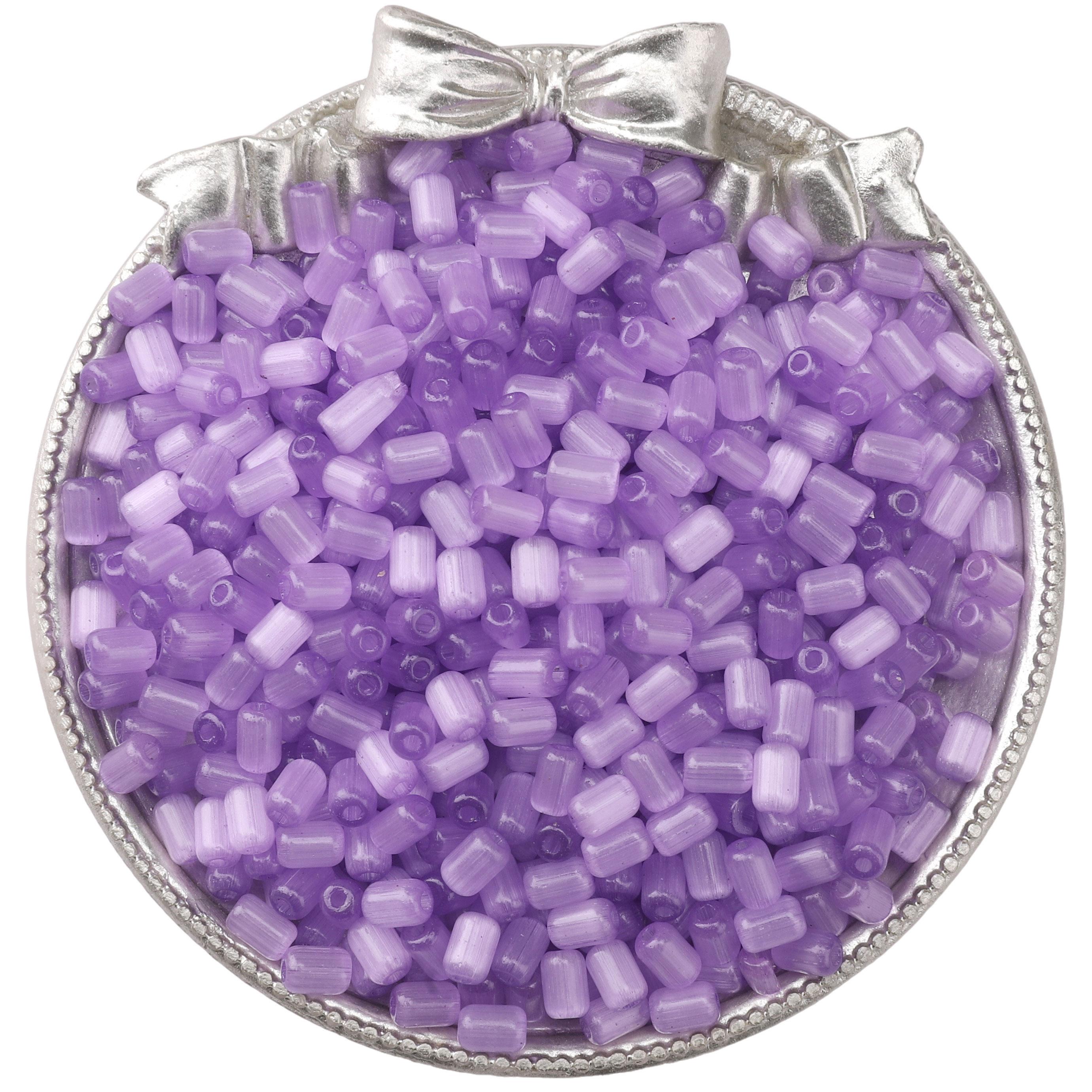 

60 шт. Стеклянные бусины-бисер «Кошачий глаз» в форме ююбы, для изготовления браслетов, ожерелий и других ювелирных изделий 4x6mm 60Pcs лавандовый