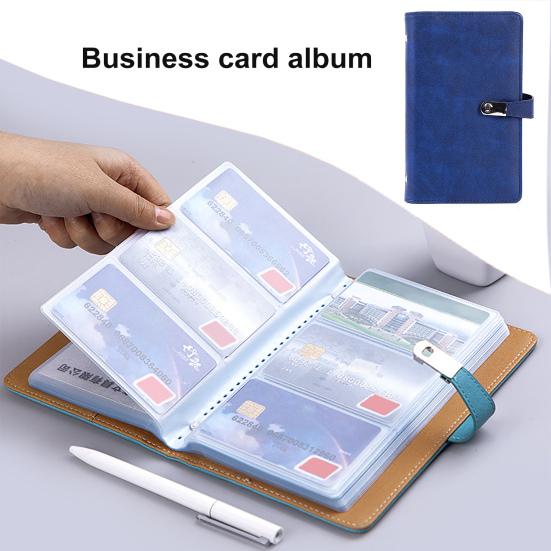 Business Card Holder 120 Card Slots Faux Leather Business Card Book Credit Card Protector for Home Office