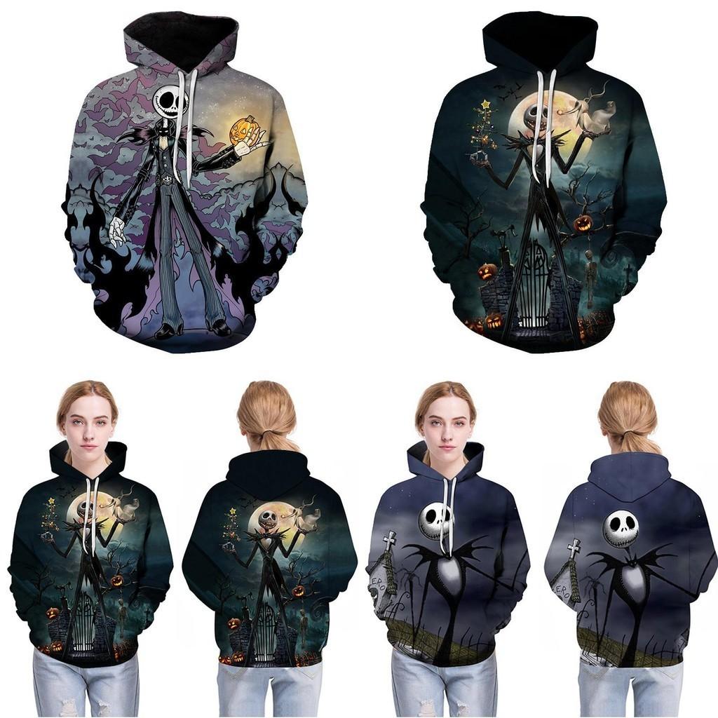 Nightmare Before Christmas Hoodie Pullover Sweatshirt Featuring Jack And Sally Design