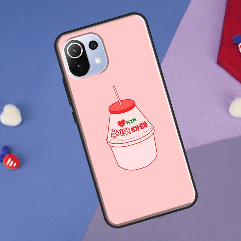 

Kawaii Strawberry Milk Cover For Xiaomi 14 Ultra 13 11T 12T 13T 14T Pro POCO X7 X6 Pro X3 X5 F3 F5 M6 F6 Pro Case POCO X6