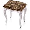 Leopard Chairs Covers Dustproof Vanity Stool Cover Rectangle Bar Stool Covers Non-Slip Elastic Footrest Stool Covers with Elastic Bands Bench Seat