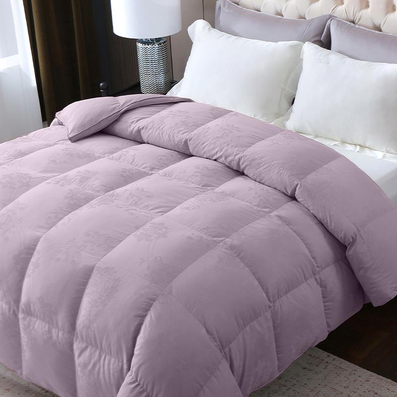 Reine Baumwolle Jacquard Doppellagige Auslaufdichte Daunendeckenhülle mit Kassettensteppung und Füllrohr-Anleitung