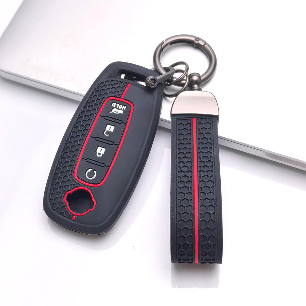 Key Fob Cover for Nissan Sentra Altima Models Rogue with Keychain Anti-Scratch Surface Shockproof Structure Soft Grip Texture Easy Install Design