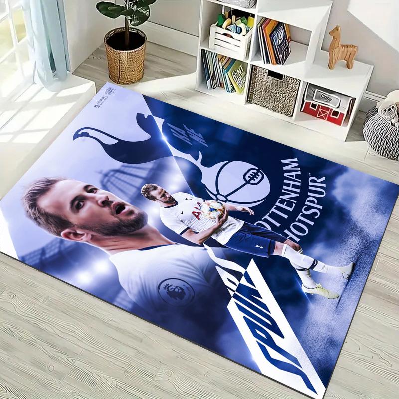 Football Superstar Player Print Non‑Slip Rug, Sports Fan Decor Carpet for Bedroom Living Room Home Decoration
