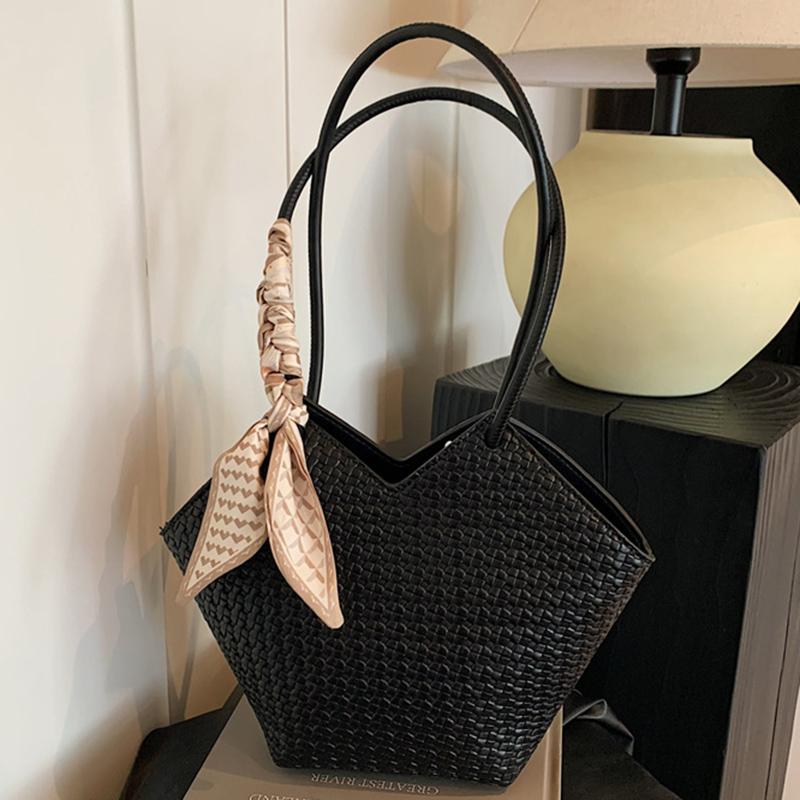 PU Leather Bags for Women Handmade Knitting Bags Handwoven Female Bags Shoulder Bags Luxury Brand Fashion New