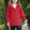 Girls' Outdoor Hiking Waterproof Hooded Jacket
