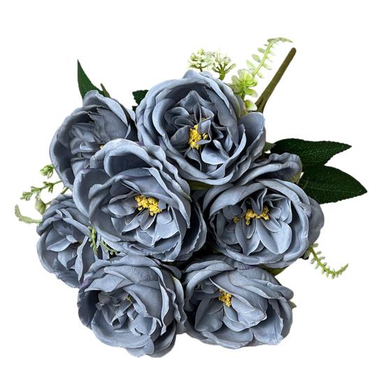 Artificial Rose Bouquet 7 Head Realistic Fake Flower Home Office Wedding Party Table Centerpiece