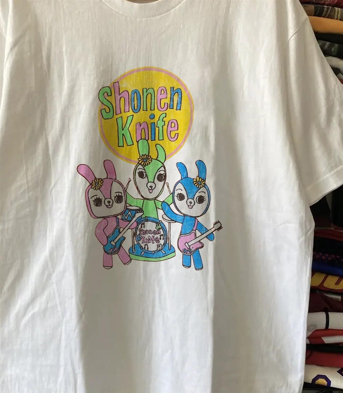 

1997 Shonen Knife Faded Cute Shirt Cotton White Unisex S-5XL 2B0002 Unisex T-Shirt L