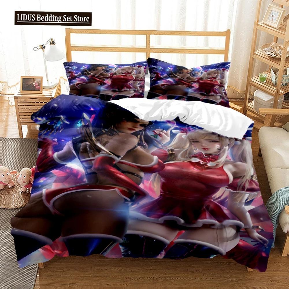 Sexy Beauty Kamado Bettwäscheset Anime Demon Slayer Bedruckte Bettbezüge Kissenbezüge Bettdecke Bettwäscheset Bettwäsche