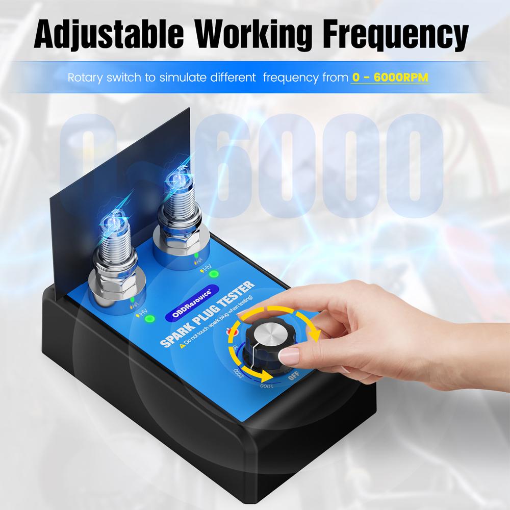 Car Spark Plug Tester Double Hole Spark Plug Analyzer Diagnostic Tool 0-6000rpm 12V Auto Engine Ignition System Tester