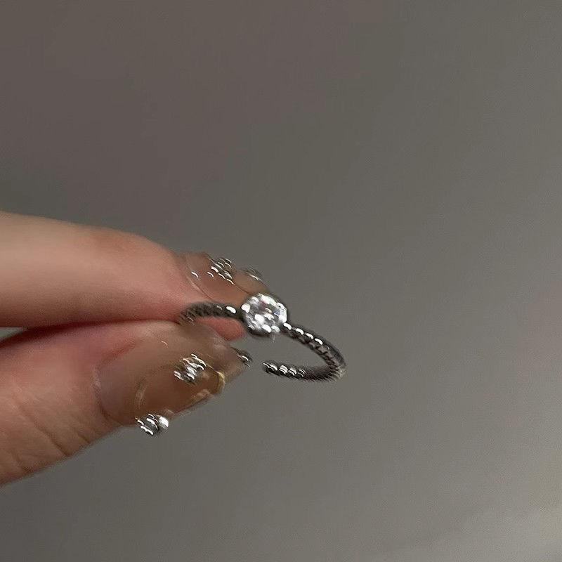 

Round Opening Ring - Women s Niche Design - High-end Style - Index Finger Ring - Simple and Cool Style - Finger Ring Single diamond model