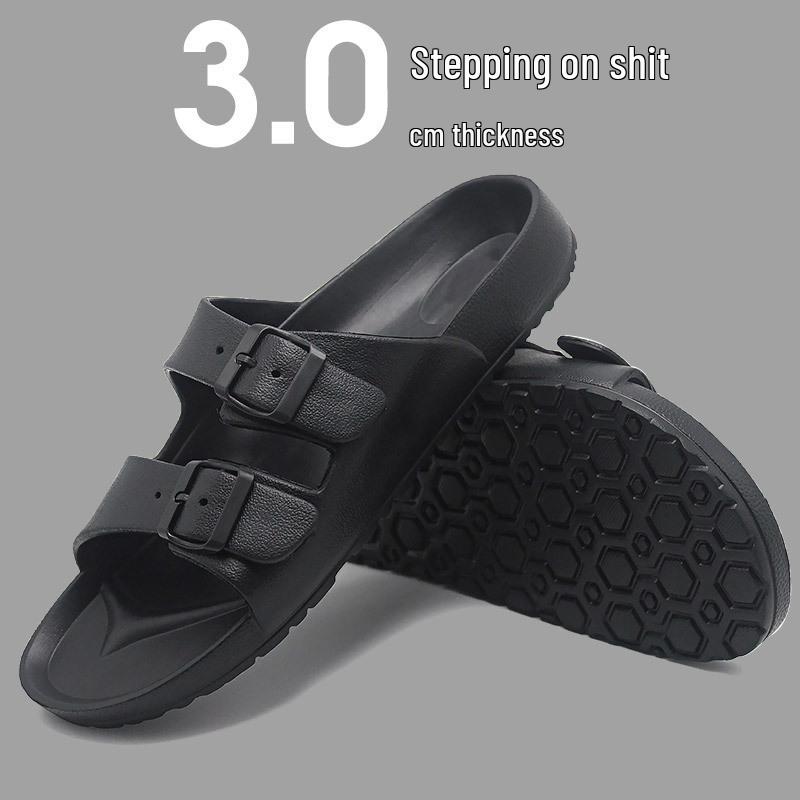 Men's Outdoor EVA Thick Sole Sandals - Summer, Plus Size, Buckle Style.