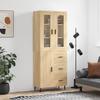Vidaxl Display Cabinet, Sonoma Oak, 69.5X34X180 Cm, Wood-Based Material