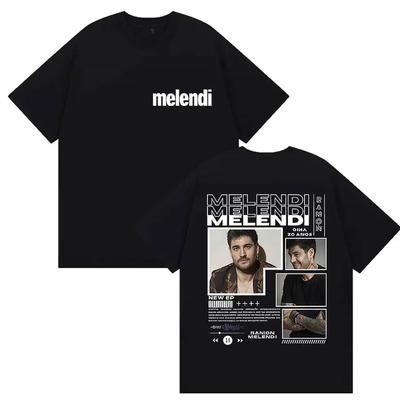 Sänger Melendi Tour 2025 Album Merch T-Shirt Herren Damen Retro Gothic Hip Hop Locker Bequem Baumwolle T-Shirt Street Wear