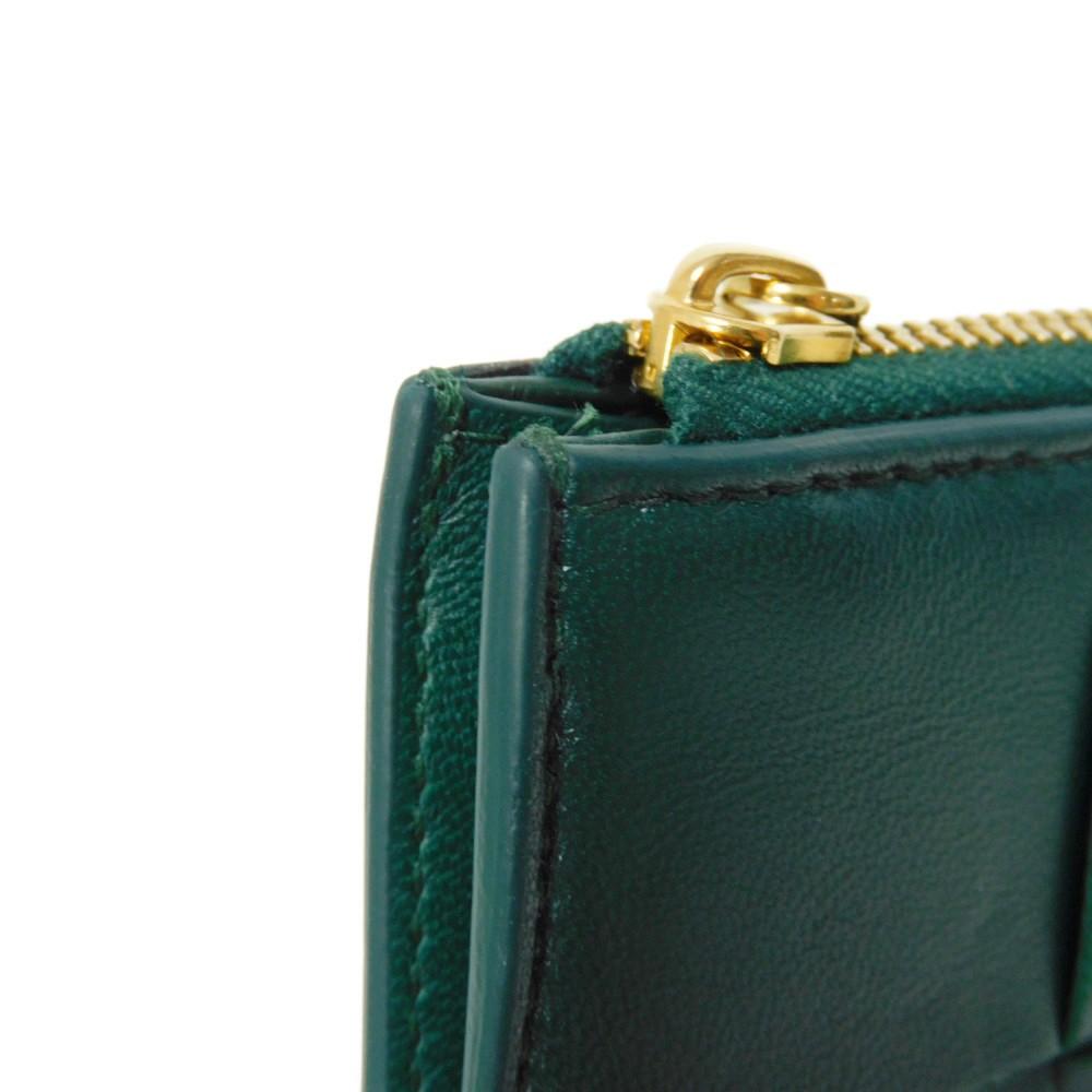 Used 11897 Cassette Card Case 765460 VCQC4 3049 7943 Current RFID IC Chip Maxi Intrecciato Emerald Green Unisex from