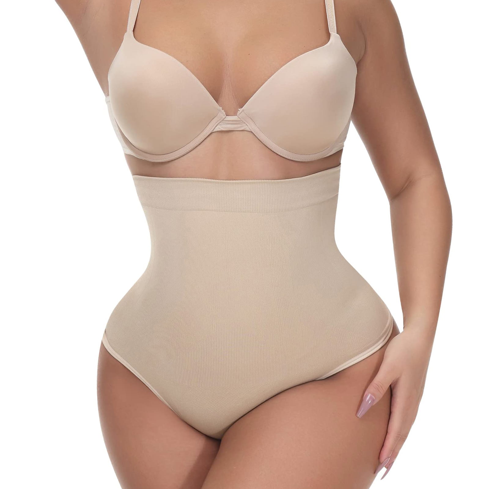 

Женские бесшовные трусы с высокой талией, корректирующее белье, стринги с твердым контролем, корректирующее белье, трусики с поясом, корректирующее белье для свадьбы XL/2XL бежевый