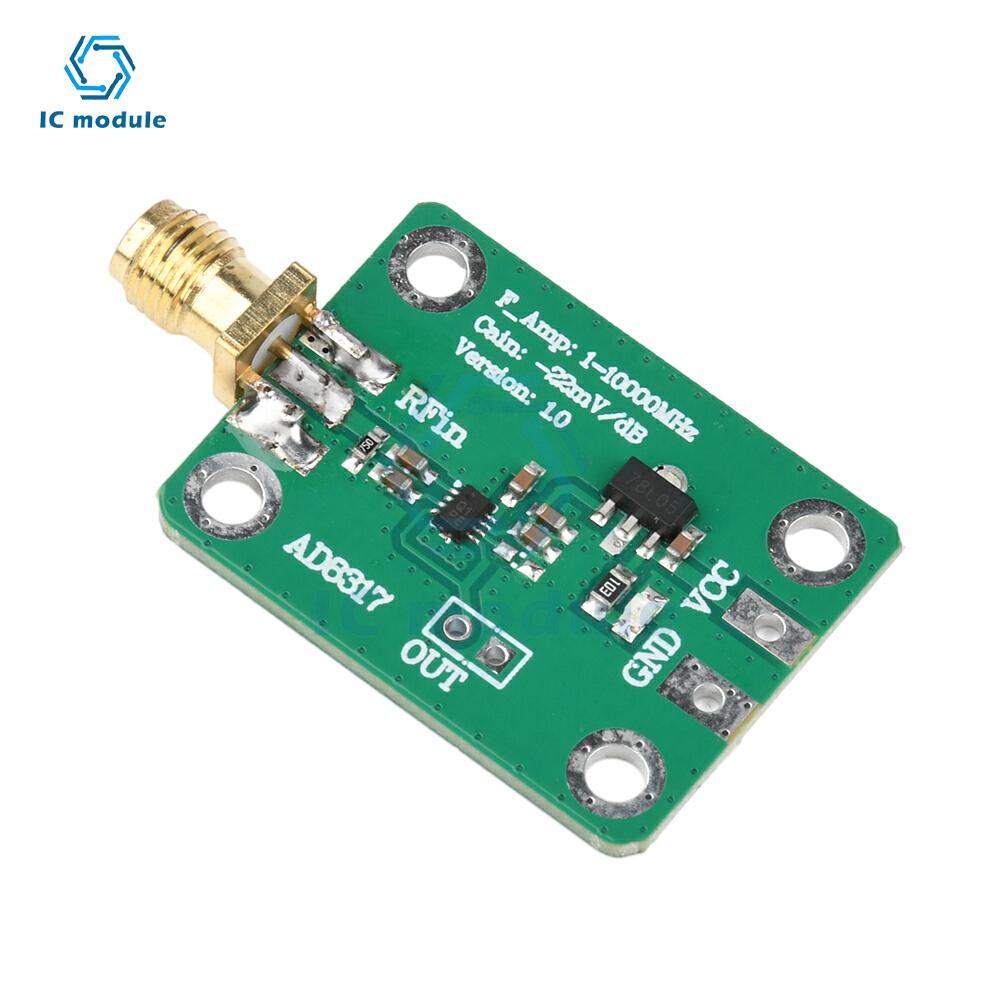AD8317 High Frequency Output Log Detector Power Meter 1M-10000MHz DC 7-15V RF Module RF Signal Power Detection