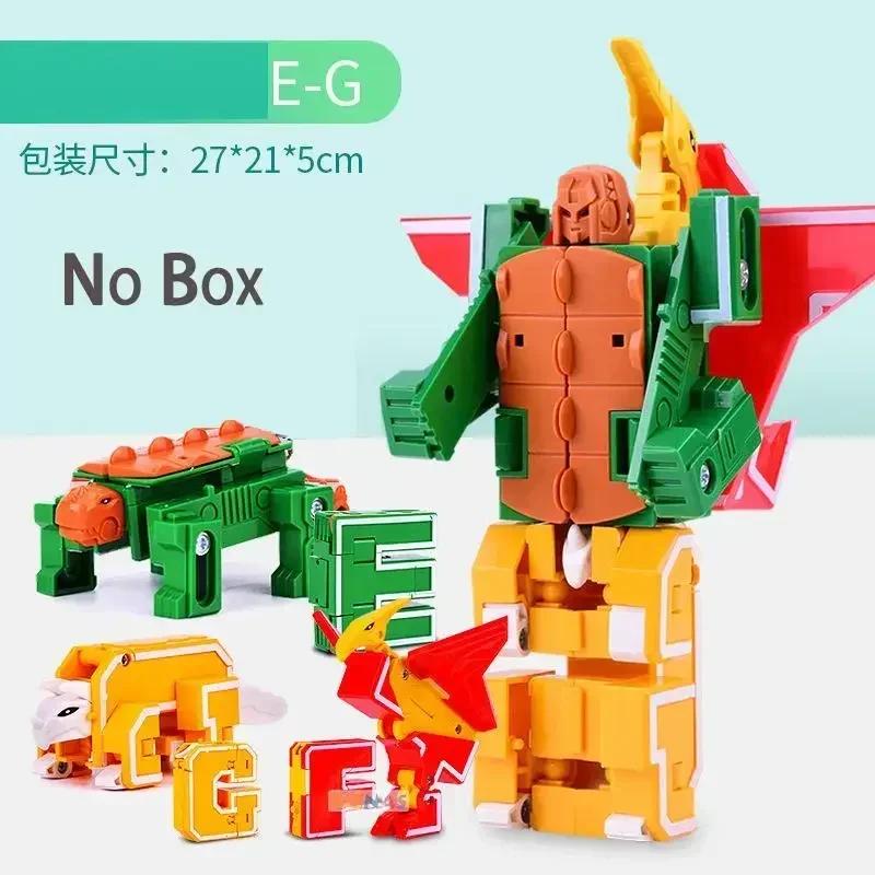 26 letras A-Z Alfabeto Animal Dinossauro Guerreiro Figuras de Ação de Deformação Robô de Transformação Brinquedos Para Crianças Presente Brinquedos