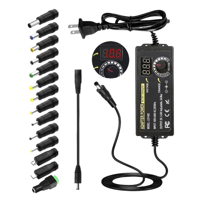 

Universals 100V-240V Power Adapter Converter Adjustable Power Supply Adapter for 3V to 24V Household Electronics