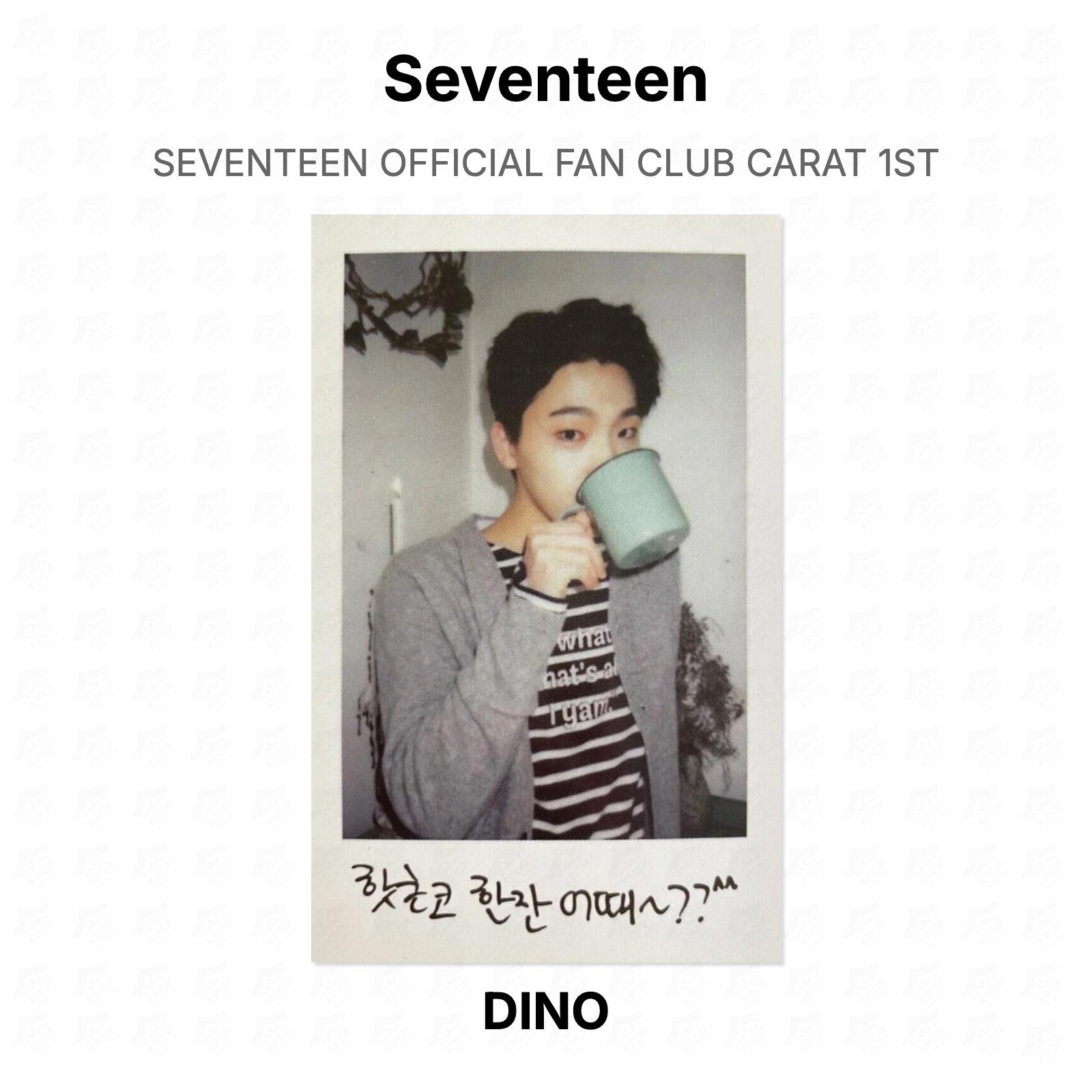 Seventeen OFFICIAL FAN CLUB CARAT 1ST Official Photocard DINO